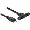 Image de Delock Cable USB 2.0 Micro-B female panel-mount > USB 2.0 Micro-B male 25 cm