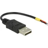 Image de Delock Cable USB 2.0 Type-A male > 2 x open wires power 10 cm Raspberry Pi
