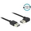 Image de Easy-USB-A haaks (links/rechts) naar Easy-USB-A kabel - USB2.0 - tot 2A / zwart - 2 meter
