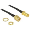 Image de RP-SMA (m) - RP-SMA (v) inbouw adapter - RG174 - 50 Ohm / zwart - 0,20 meter