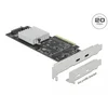 Image de Delock PCI Express x8 Card to 2 x external SuperSpeed USB 20 Gbps (USB 3.2 Gen 2x2) USB Type-C  female - Low Profile Form Factor