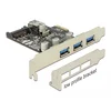 Image de Delock PCIe USB 5Gbps Kaart   USB Uitbreidingskaart   4 Poorten (3x extern + 1x intern)   SATA voeding   PCI Express x1