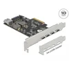 Image de Delock PCI Express x4 Card to 4 x USB Type-C  + 1 x USB Type-A - SuperSpeed USB 10 Gbps - Low Profile Form Factor