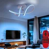 Image de Slimme LED plafondlamp dimbaar Designlamp met afstandsbediening Plafondlamp App RGB kleurverandering, metaal, 1x 28W 2000lm warm wit-koud wit, LxBxH 64x25x25 cm