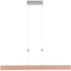 Image de LED hanglamp houtdecor hanglamp eettafel touch dimmer, houtlook memory CCT, bruin staal zilver, 1x LED 30W 1600Lm 2700-5000K, HxLxB 160x110x5cm