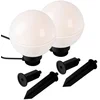 Image de Buitenverlichting globe plug-in lamp E27 globe light earth spike tuindecoratie, wit, kabel 5m, E27 fitting, DxH 20x51 cm, set van 2