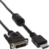 Image de InLine® HDMI-DVI-adapterkabel, 19-pins male naar 18+1 male, met ferriet, 1,8 m
