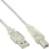 Image de USB naar USB-B kabel - USB2.0 - tot 2A / transparant - 3 meter
