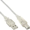 Image de USB naar USB-B kabel - USB2.0 - tot 0,5A / transparant - 7 meter