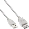 Image de InLine® USB 2.0-verlengkabel, stekker/contactdoos, type A, beige, 3m