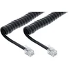 Image de Telefoon spiraalkabel RJ10 - RJ10 - 1:1 aangesloten / zwart - 4 meter