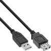 Image de USB naar USB verlengkabel - USB2.0 - tot 0,5A / zwart - 1 meter