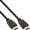 Image de InLine® HDMI High Speed kabel met ethernet, male / male, zwart/goud, 1m