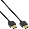 Image de InLine® HDMI Superslim kabel A naar A, HS met ethernet,Premium,zwart/goud, 1,8m