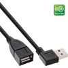Image de Easy-USB-A haaks (links/rechts) naar USB-A verlengkabel - volledig bedekt - USB2.0 - tot 2A / zwart - 0,20 meter