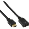 Image de InLine® HDMI kabel, HDMI High Speed, male / female, zwart vergulde contacten, 2m