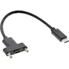 Image de USB-C (m) naar USB-C (v) inbouw adapter - USB3.2 (tot 10 Gbit/s) - PD tot 20V/5A / zwart - 0,20 meter