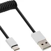 Image de InLine USB-C naar USB-A spiraalkabel - USB2.0 - tot 3A / zwart - 0,50 meter