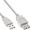 Image de InLine® USB 2.0-verlengkabel, stekker/contactdoos, type A, beige, 0,5m