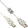 Image de USB naar USB-B kabel - USB2.0 - tot 2A / transparant - 0,30 meter