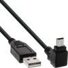 Image de USB Mini B haaks naar USB-A kabel - USB2.0 - tot 1A / zwart - 0,30 meter