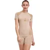Image de FALKE Warm Trend Shortsleeved sneldrogend functioneel materiaal functioneel shirt met korte mouwen dames beige - maat XS
