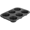Image de Zenker 6534 Muffinvorm met 6 holtes, cupcakemal, muffinvorm, taartvorm, Staal, Zwart, 28 x 19 x 3 cm