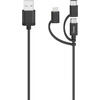 Image de Hama Micro-USB-kabel 3in1 Incl. Adapt. Naar USB-C & Lightning USB 2.0 0,75 M