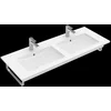 Image de Villeroy en Boch Venticello meubelwastafel dubbel met 2 kraangaten doorgestoken 130x50cm (geschikt voor 2x3 kraangaten) met overloop wit
