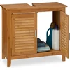 Image de wastafelmeubel met sifon uitsparing - 2 deuren - 60 x 67 x 30 cm - bamboe