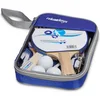 Image de tafeltennis set - 14x150x1,7 cm - 2 sterren - 2 batjes - 3 ballen - tafeltennisnet - blauw