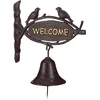 Image de Deurbel gietijzer WELCOME - tuinbel vogels - ijzeren bel - wandbel klok voordeur