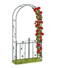 Image de tuinboog met deur - voor klimplanten - 230 x 113,5 x 36,5 cm - metaal - groen