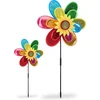 Image de 2x windmolen bloem - windmolentje kinderen - tuindecoratie - gekleurd windspel
