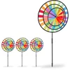 Image de 4x windmolen regenboog - tuindecoratie - tuinsteker windspel - gekleurd