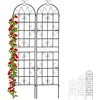 Image de 6x klimplantenrek - zwart - metaal - plantensteun - plantenrek - 220 x 50 cm