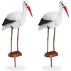 Image de 2x Tuinbeeld ooievaar - kraamvogel - dierenbeeld - tuindecoratie - deocratie