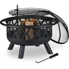 Image de Vuurschaal bbq - met vonkenscherm en pook - Ø 75 cm - staal