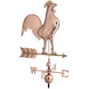 Image de windhaan met pijl - windwijzer voor dak of tuin - windrichtingwijzer - verstelbare voet - koper