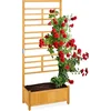 Image de plantenbak met trellis - rechthoekig - 171 x 71 x 31,5 cm - balkon - hout