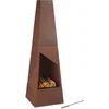 Image de tuinhaard staal - met vuurrooster en pook - weerbestendig - 149 x 45 x 45 cm - bruin