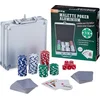 Image de pokerset - 100 chips zonder waarde - 2 kaartspellen - 5 dobbelstenen - dealer-button
