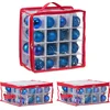 Image de kerstbollen opbergbox - set van 3 - elk 32 vakken - 16 x 32 x 32 cm - voor kerstversiering - transparant