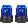 Image de zwaailicht led - set van 2 - politie - op batterijen - blauw
