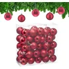 Image de kerstballen set van 50 - Ø 6 cm - glanzend - mat - kunststof - rood