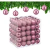 Image de Kerstballen set van 100 - Ø 6 cm - kunststof - onbreekbaar - roze