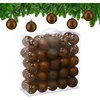 Image de kerstballen set van 50 - Ø 6 cm - kunststof - onbreekbaar - bruin