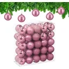 Image de kerstballen set van 50 - Ø 6 cm - kunststof - onbreekbaar - roze