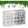 Image de kerstballen - set van 100 -   3, 4, 6 cm - kunststof - zilver-wit