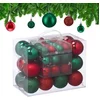 Image de kerstballen - set van 50 - kunststof -   3, 4, 6 cm - groen-rood